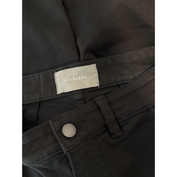 Everlane Womens Pants Black Chino Mid Rise Cropped Straight Short Stretch Size 2 - Picture 3 of 11